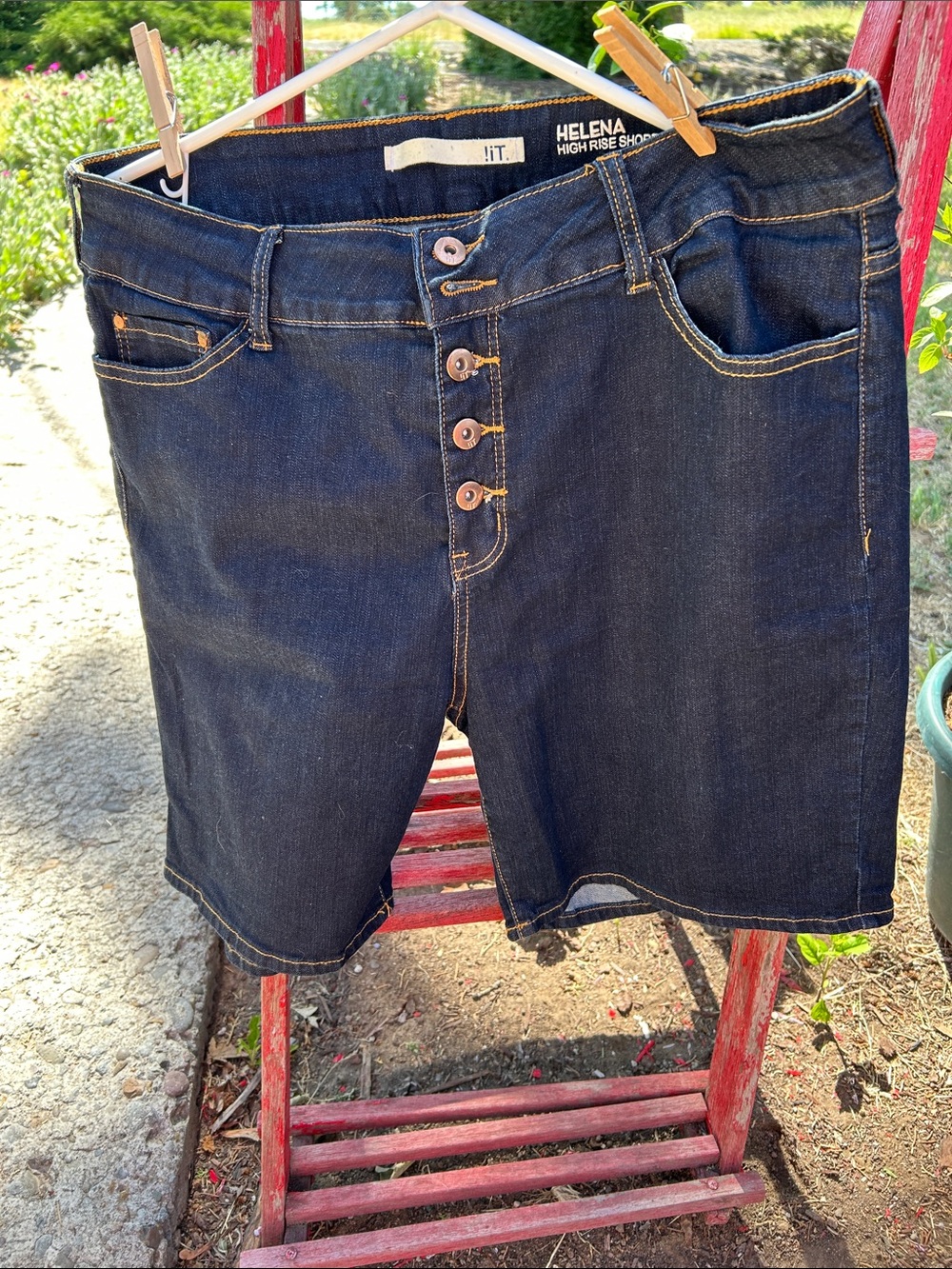 Hi-Rise Helena it! Dark Wash Denim Shorts